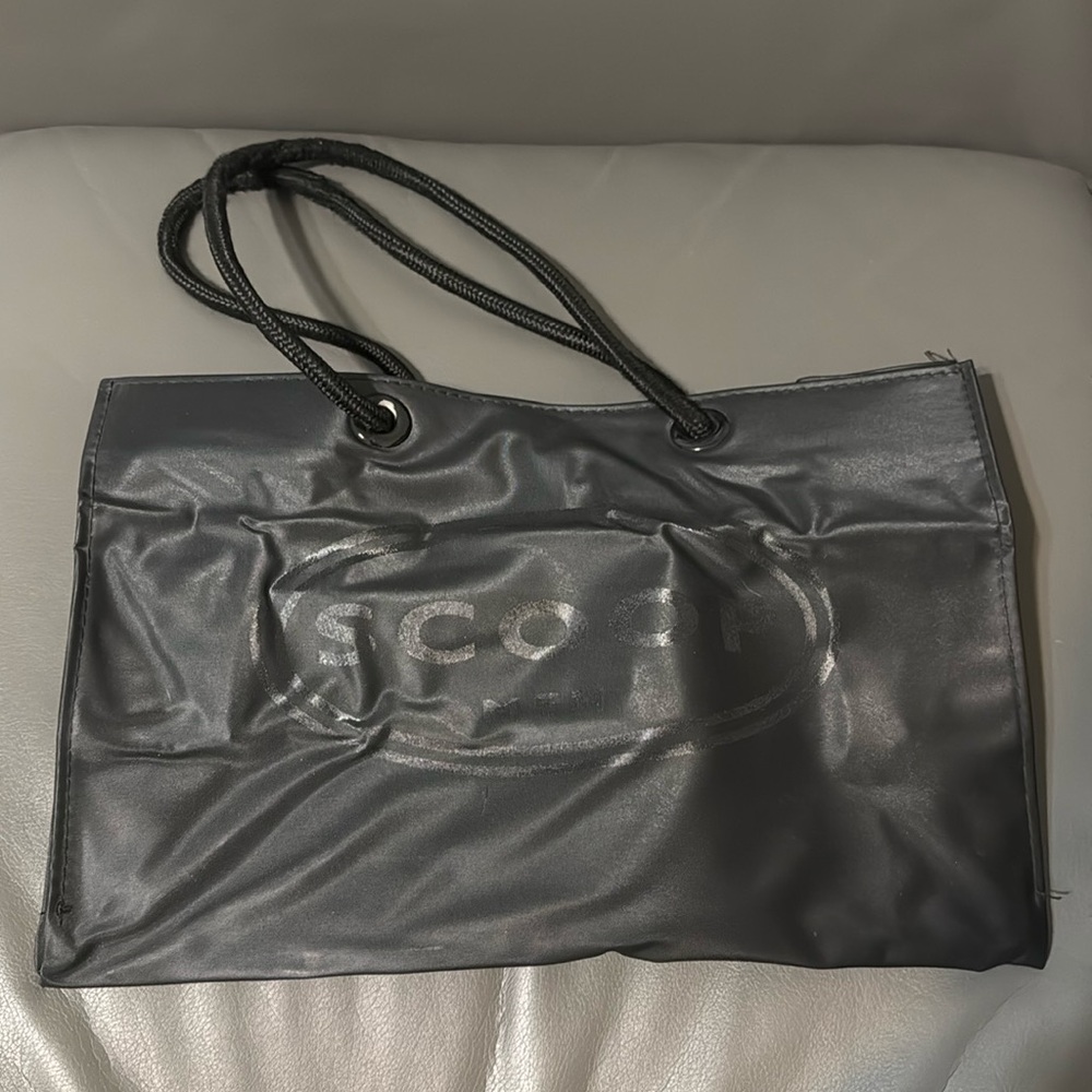 SCOOP MEN black vinyl tote for travel, gift everyday use
